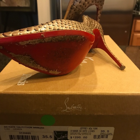 Authentic Christian Louboutin Gold Python - Picture 3 of 5